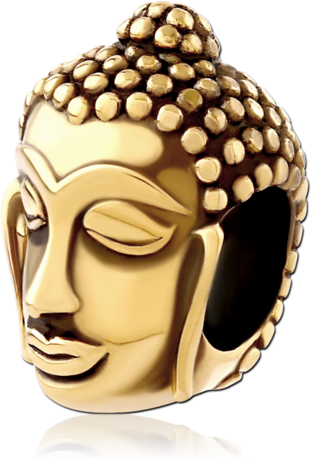 GOLD PVD COATED SURGICAL STEEL BEAD 5.0 - 5.2 MM HOLE