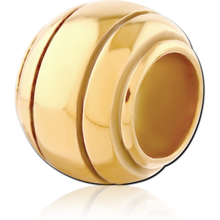 GOLD PVD COATED SURGICAL STEEL BEAD 5.0 - 5.2 MM HOLE