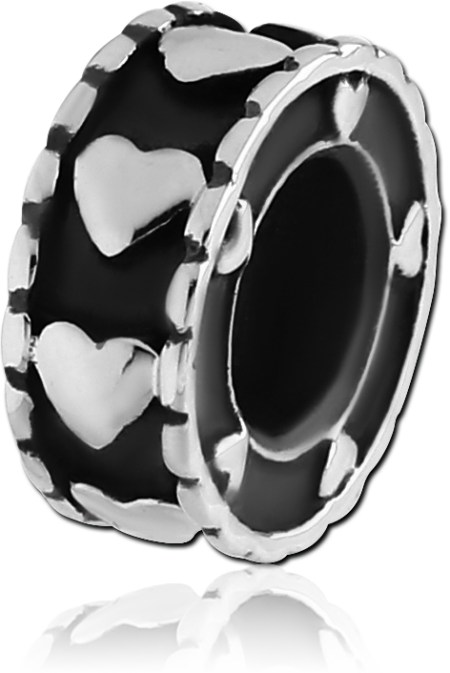 SURGICAL STEEL BEAD 5.0 - 5.2 MM HOLE - HEARTS