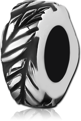 SURGICAL STEEL BEAD 5.0 - 5.2 MM HOLE - LEAFS