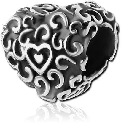 SURGICAL STEEL BEAD 5.0-5.2 MM HOLE - HEART FANCY