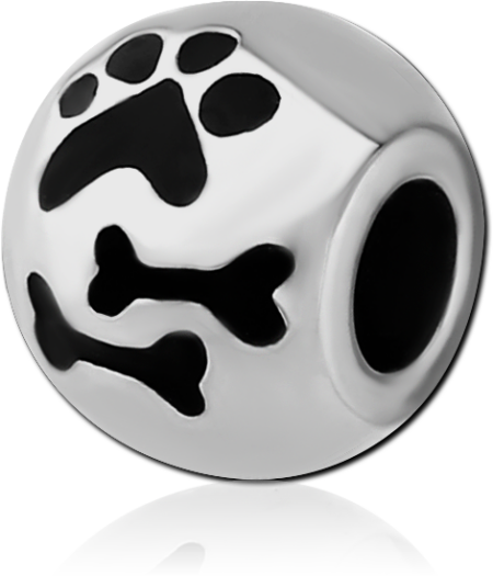SURGICAL STEEL BEAD 5.0-5.2 MM HOLE - PAW AND BONES