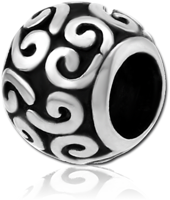 SURGICAL STEEL BEAD 5.0 - 6.0 MM HOLE - TWISTS