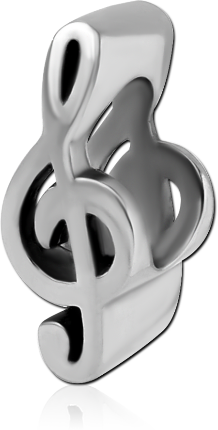 SURGICAL STEEL BEAD 5.0 - 5.6 MM HOLE - MUSIC NOTE