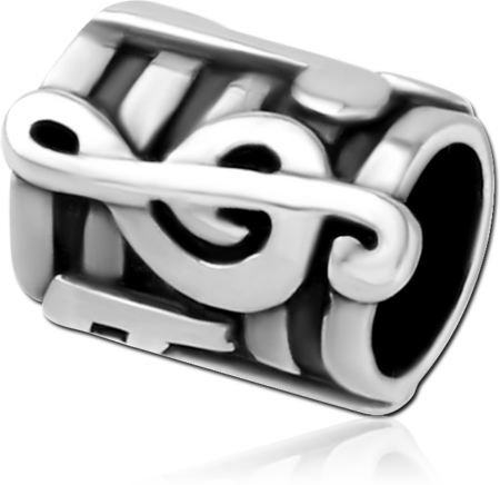 SURGICAL STEEL BEAD 5.0 - 5.8 MM HOLE - MUSIC NOTE