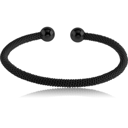 BLACK PVD COATED SURGICAL STEEL TWISTED WIRE BANGLE