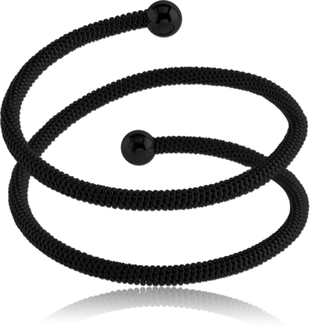 BLACK PVD COATED SURGICAL STEEL TWISTED WIRE BANGLE