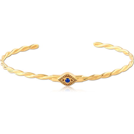 STERLING SILVER 925 GOLD PLATED JEWELED BANGLE