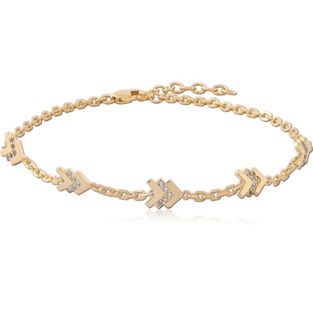 STERLING SILVER 925 GOLD PLATED 14K JEWELED BRACELET