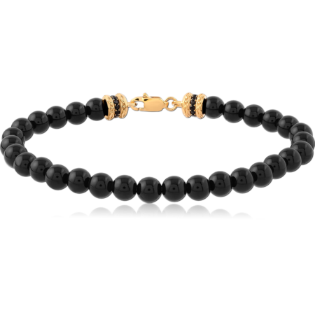 GOLD PVD 18K COATED SURGICAL STEEL JEWELED BRACELET