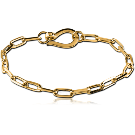 GOLD PVD SURGICAL STEEL LEO SIGN STEEL BRACELET