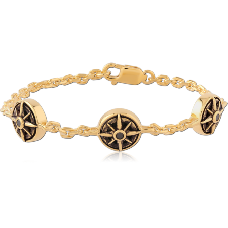 STERLING SILVER 925 GOLD PLATED JEWELED BRACELET