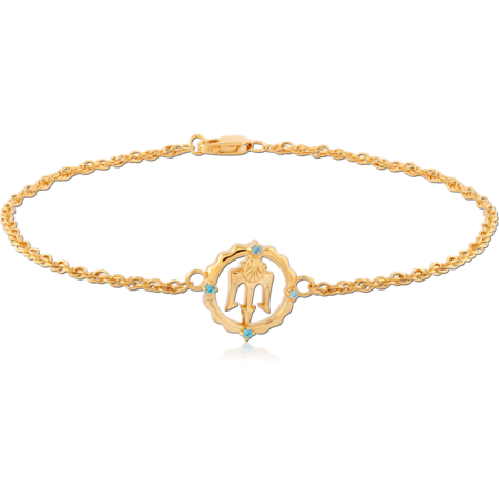 STERLING SILVER 925 GOLD PLATED JEWELED BRACELET