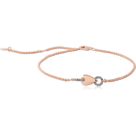 STERLING SILVER 925 ROSE GOLD JEWELED BRACELET