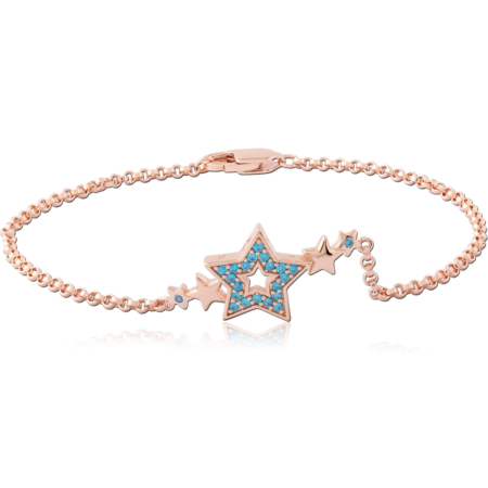 STERLING SILVER 925 ROSE GOLD JEWELED BRACELET