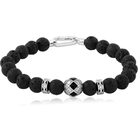 STERLING SILVER 925 RHODIUM PLATED JEWELED BRACELET