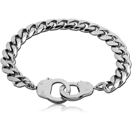 SURGICAL STEEL BRACELET HANDCUFFS LOCK
