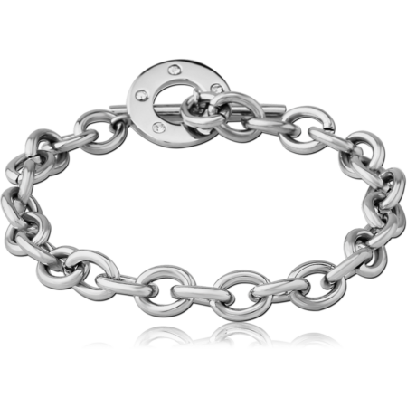 SURGICAL STEEL JEWELED BRACELET - T BAR