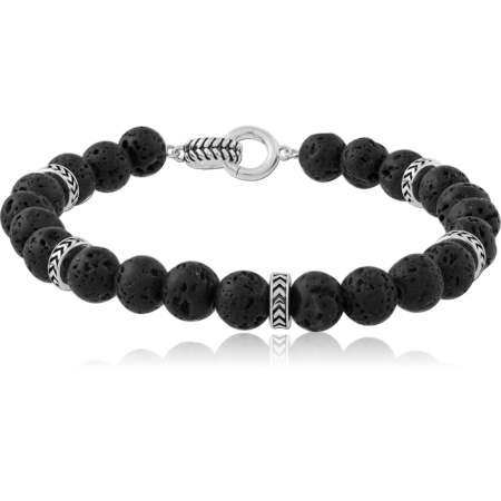 STERLING SILVER 925 BRACELET WITH STONE BEADS