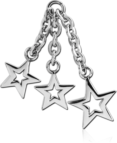 SURGICAL STEEL THREE STARS CHARM