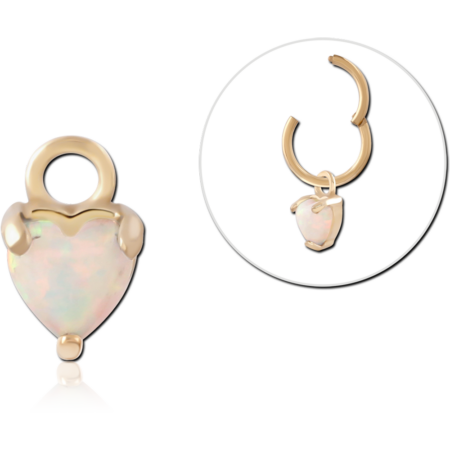 GOLD PVD 18K COATED SURGICAL STEEL JEWELED CHARM