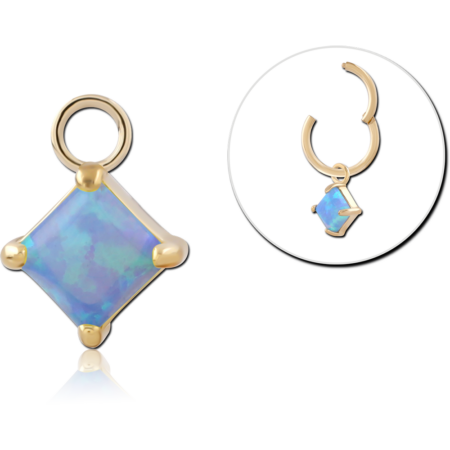 GOLD PVD 18K COATED SURGICAL STEEL JEWELED CHARM