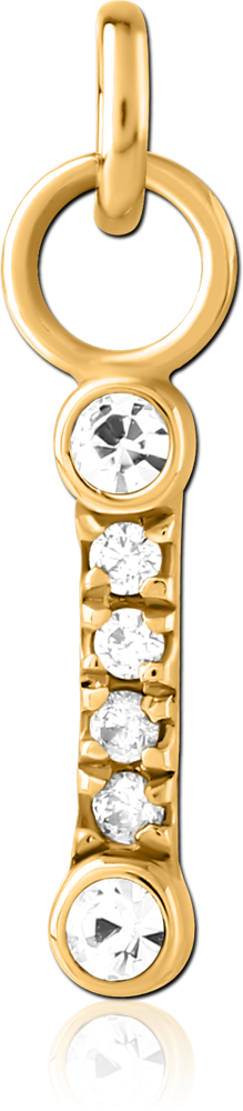 GOLD PVD COATED SURGICAL STEEL JEWELED CHARM