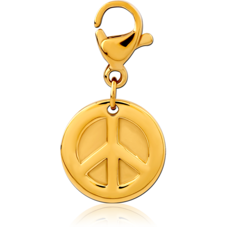 GOLD PVD COATED SURGICAL STEEL CHARM WITH LOBSTER LOCKER
