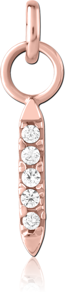 ROSE GOLD PVD COATED SURGICAL STEEL JEWELED CHARM