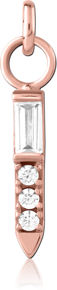 ROSE GOLD PVD COATED SURGICAL STEEL JEWELED CHARM