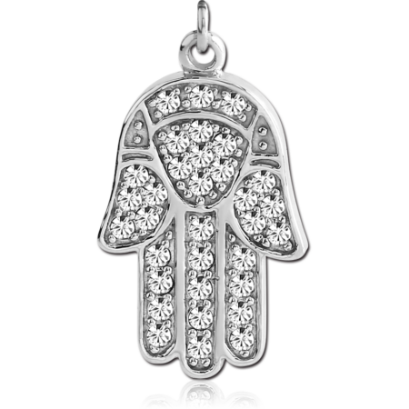 SURGICAL STEEL JEWELED HAMSA CHARM