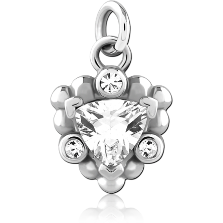 SURGICAL STEEL JEWELED CHARM