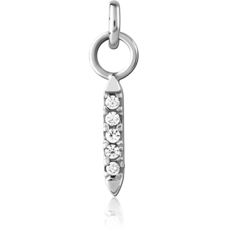 SURGICAL STEEL JEWELED CHARM