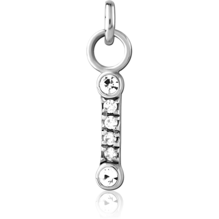 SURGICAL STEEL JEWELED CHARM