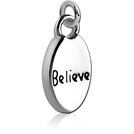 SURGICAL STEEL CHARM - BELIEVE