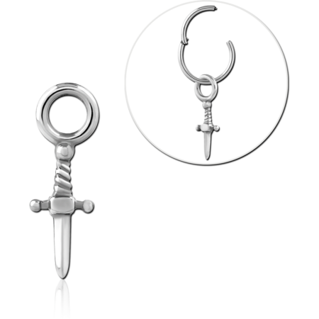 SURGICAL STEEL SLIDING CHARM FOR HINGED SEGMENT RING