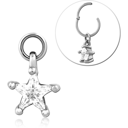SURGICAL STEEL SLIDING JEWELED CHARM
