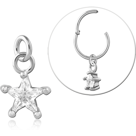 SURGICAL STEEL SLIDING JEWELED CHARM
