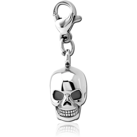 SURGICAL STEEL CHARM WITH LOBSTER LOCKER - SKULL