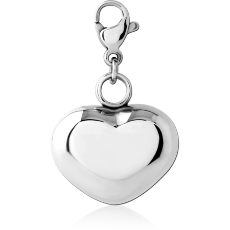 SURGICAL STEEL CHARM WITH LOBSTER LOCKER - HEART