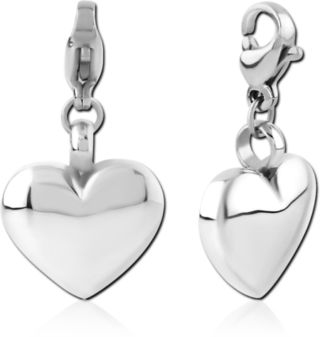SURGICAL STEEL CHARM WITH LOBSTER LOCKER - HEART