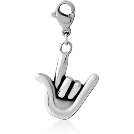 SURGICAL STEEL CHARM WITH LOBSTER LOCKER - LOVE SIGN