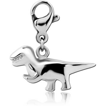 SURGICAL STEEL CHARM WITH LOBSTER LOCKER - DINOSAUR