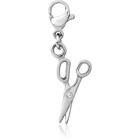 SURGICAL STEEL CHARM WITH LOBSTER LOCKER - SCISSORS