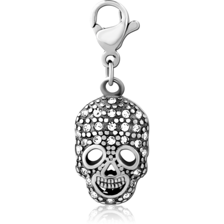 SURGICAL STEEL JEWELED CHARM WITH LOBSTER LOCKER