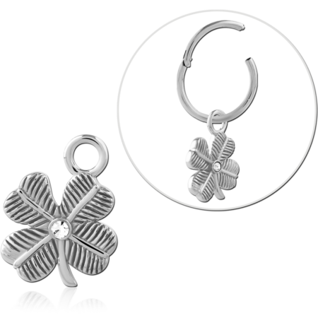STERLING SILVER 925 JEWELED SLIDING CHARM FOR HINGED SEGMENT RING