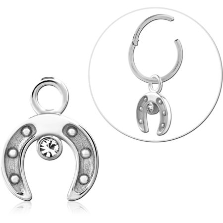 STERLING SILVER 925 JEWELED SLIDING CHARM FOR HINGED SEGMENT RING