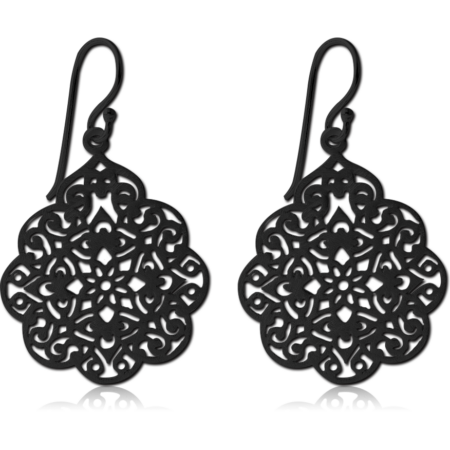 BLACK PVD COATED SURGICAL STEEL EARRINGS - BALI