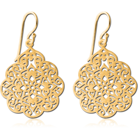 GOLD PVD COATED SURGICAL STEEL EARRINGS PAIR - BALI