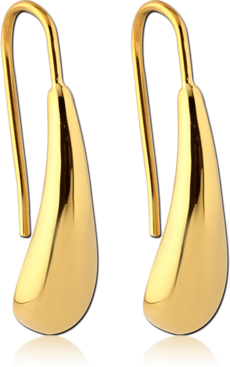 GOLD PVD COATED SURGICAL STEEL EARRINGS PAIR - DROP